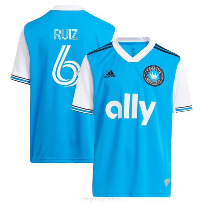 MLS Jerseys enfants maillot de joueur réplique primaire charlotte fc sergio ruiz adidas bleu 2022 XXTX1026 Jersey