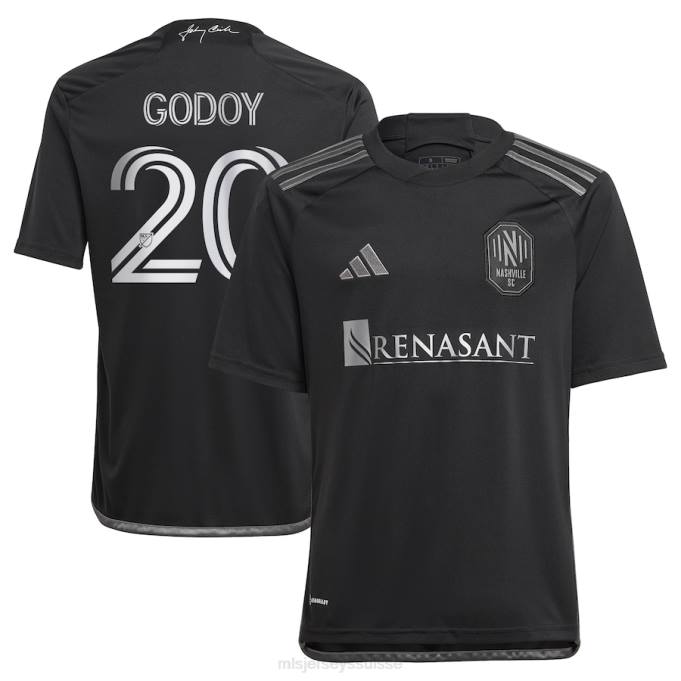 MLS Jerseys enfants nashville sc anibal godoy adidas noir 2023 homme en noir kit réplique maillot de joueur XXTX929 Jersey