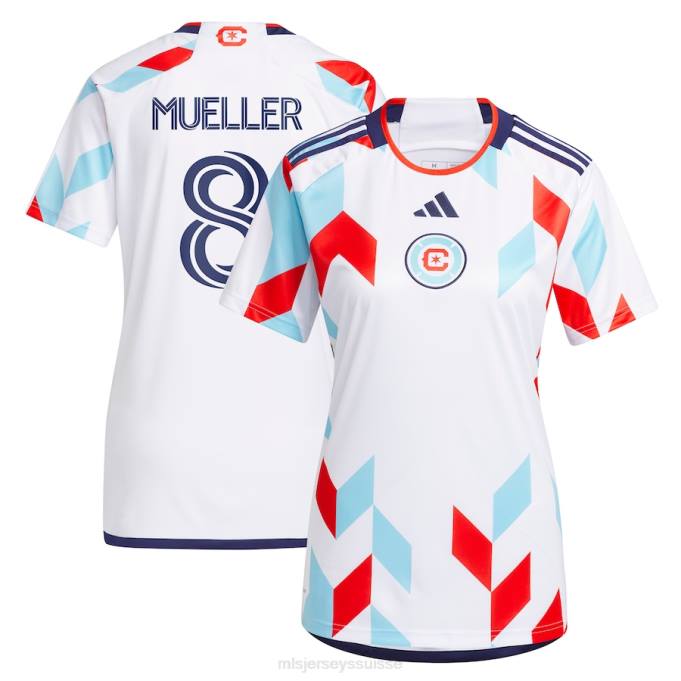 MLS Jerseys femmes chicago fire chris mueller adidas blanc 2023 un kit pour tous les maillots de joueur réplique XXTX1019 Jersey