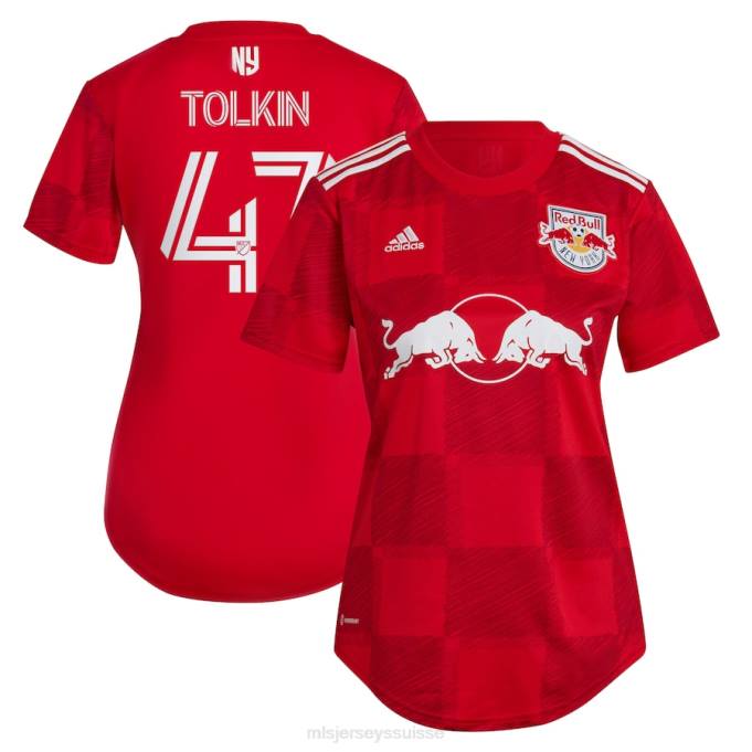 MLS Jerseys femmes maillot de joueur réplique 1ritmo rouge adidas des Red Bulls de New York John Tolkin 2022 XXTX996 Jersey