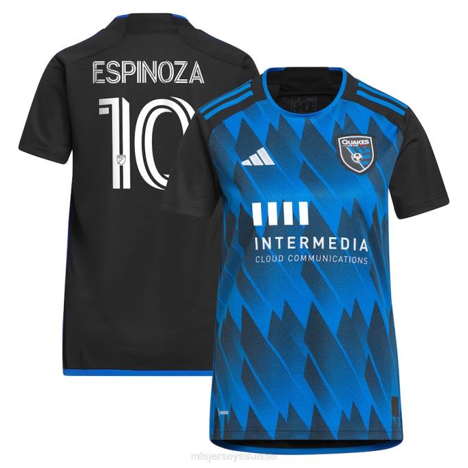 MLS Jerseys femmes tremblements de terre de san jose cristian espinoza adidas bleu 2023 maillot de faute active réplique maillot XXTX1003 Jersey