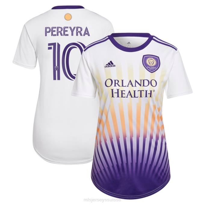 MLS Jerseys femmes maillot de joueur réplique orlando city sc mauricio pereyra adidas blanc 2022 the sunshine kit XXTX1360 Jersey