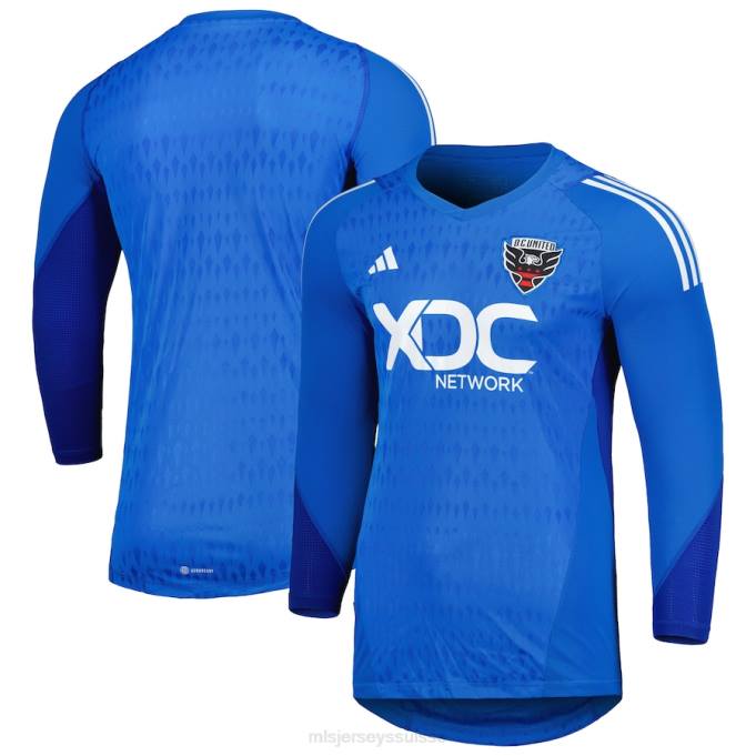 MLS Jerseys Hommes d.c. maillot réplique gardien manches longues United adidas bleu 2023 XXTX259 Jersey