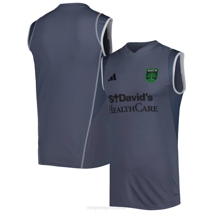 MLS Jerseys Hommes maillot d'entraînement sans manches sur le terrain austin fc adidas gris 2023 XXTX518 Jersey
