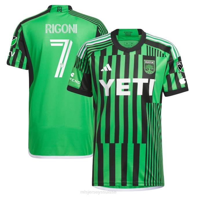 MLS Jerseys Hommes austin fc emiliano rigoni maillot adidas vert 2023 las voces kit authentique XXTX790 Jersey