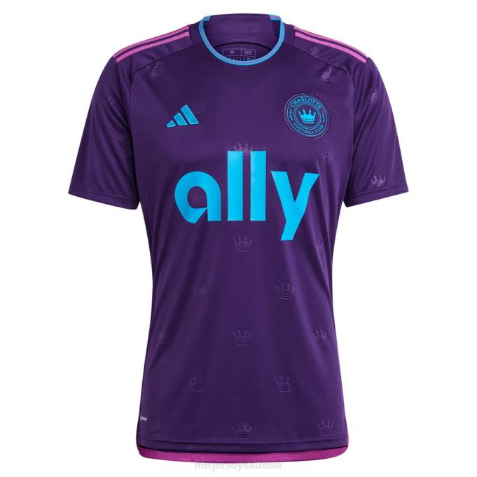 MLS Jerseys Hommes charlotte fc karol swiderski adidas violet 2023 couronne joyau kit réplique maillot XXTX642 Jersey