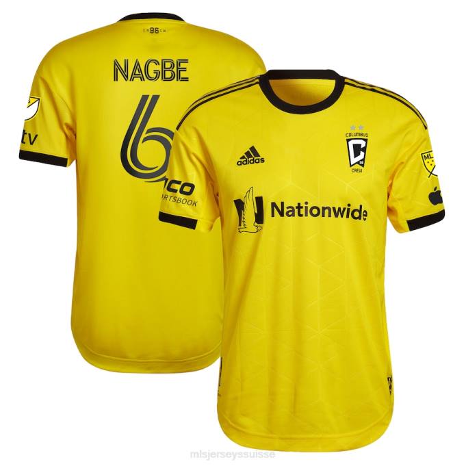 MLS Jerseys Hommes columbus crew darlington nagbe adidas jaune 2023 gold standard kit maillot de joueur authentique XXTX1167 Jersey