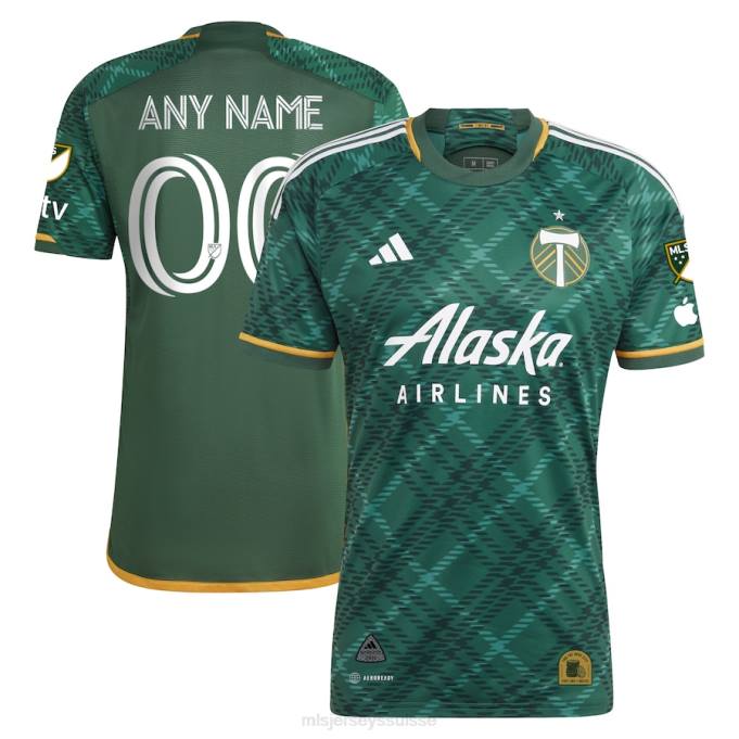 MLS Jerseys Hommes Portland Timbers adidas vert 2023 Portland Plaid Kit authentique maillot personnalisé XXTX111 Jersey
