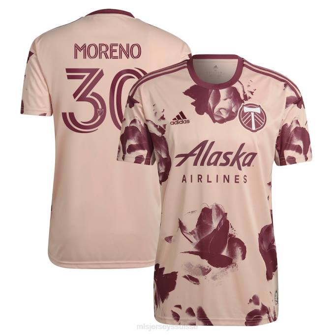 MLS Jerseys Hommes Portland Timbers Santiago Moreno adidas rose 2023 Heritage Rose Kit réplique maillot de joueur XXTX1149 Jersey