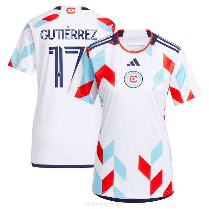 MLS Jerseys Hommes Chicago Fire Brian Gutierrez adidas blanc 2023 un kit pour tous les maillots de joueur réplique XXTX1334 Jersey