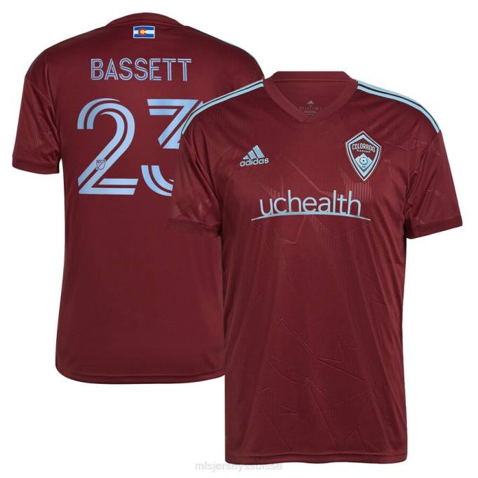 MLS Jerseys Hommes maillot de joueur réplique colorado rapids cole bassett adidas bordeaux 2023 club XXTX1093 Jersey