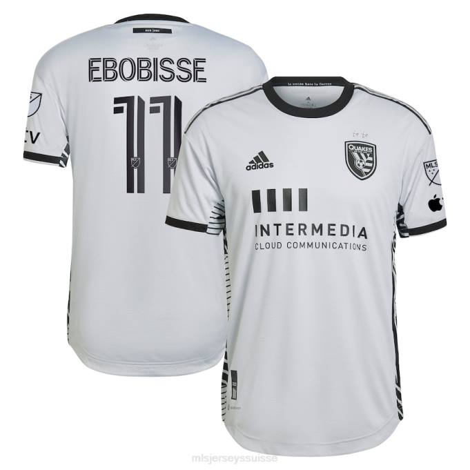 MLS Jerseys Hommes tremblements de terre de san jose jeremy ebobisse adidas gris 2023 le kit créateur maillot de joueur authentique XXTX1184 Jersey