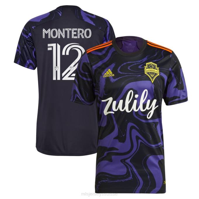 MLS Jerseys Hommes Seattle Sounders FC Fredy Montero Adidas Violet 2021 The Jimi Hendrix Kit Réplique Maillot de Joueur XXTX1030 Jersey
