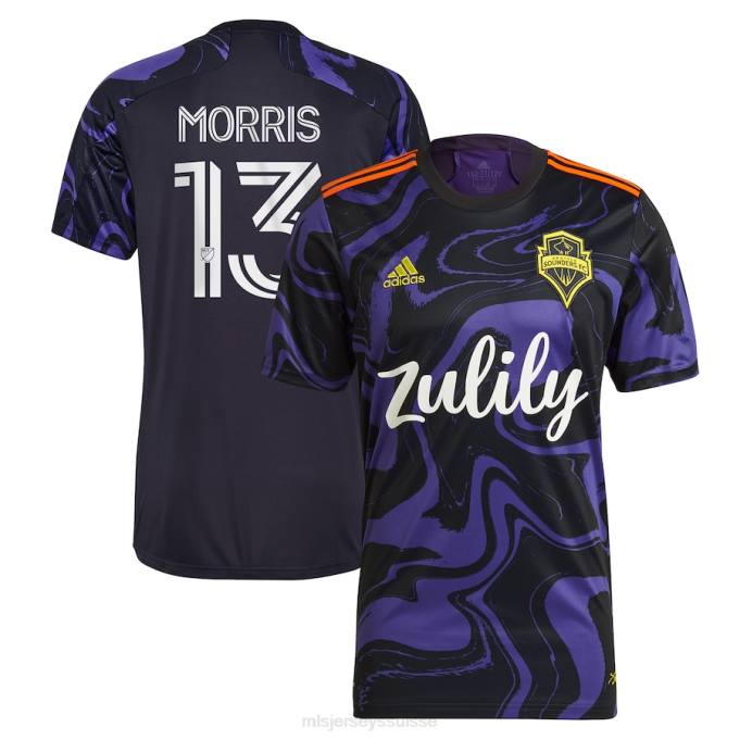 MLS Jerseys Hommes Seattle Sounders FC Jordan Morris Adidas Violet 2021 The Jimi Hendrix Kit Réplique Maillot de Joueur XXTX319 Jersey