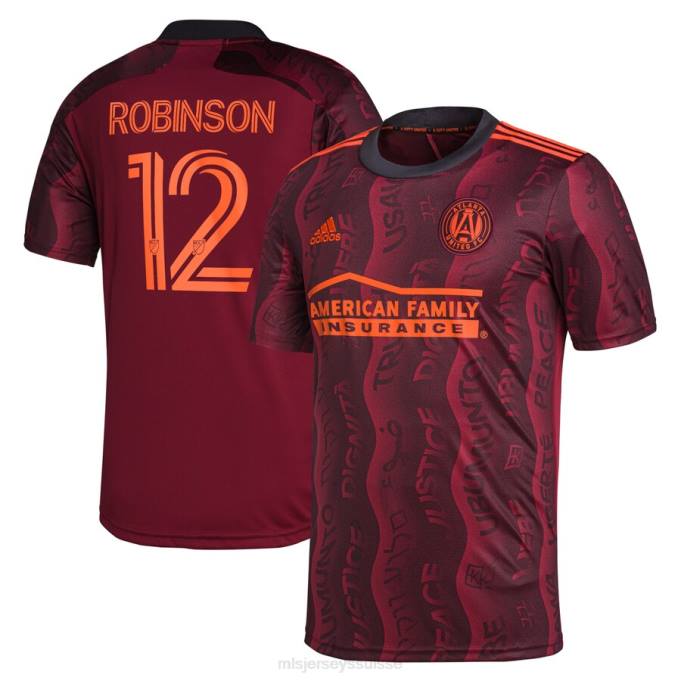 MLS Jerseys Hommes maillot de joueur réplique atlanta united fc miles robinson adidas marron 2021 unity XXTX1448 Jersey