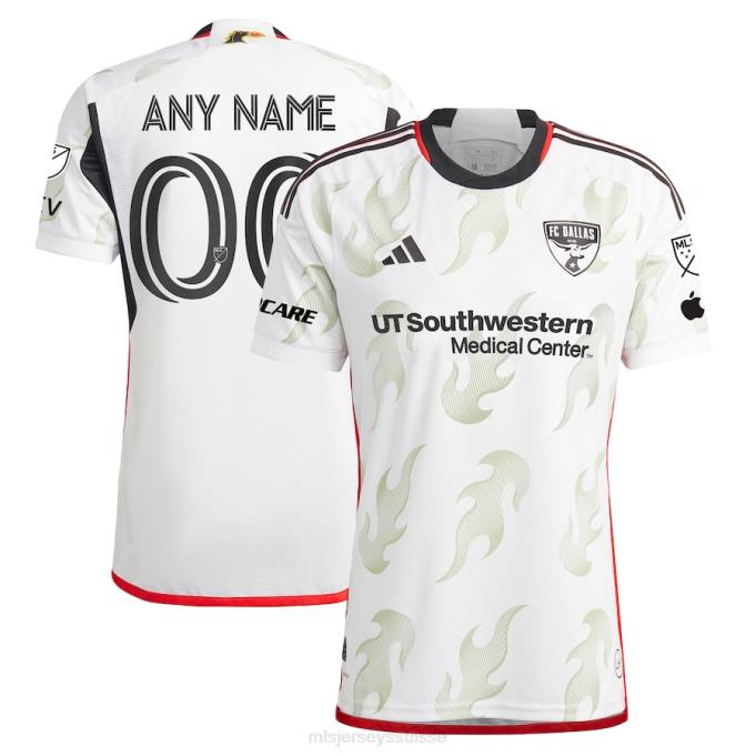 MLS Jerseys Hommes fc dallas adidas blanc 2023 burn baby burn authentique maillot personnalisé XXTX1501 Jersey