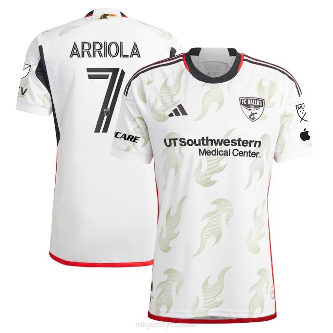 MLS Jerseys Hommes fc dallas paul arriola adidas blanc 2023 burn baby burn maillot de joueur authentique XXTX742 Jersey