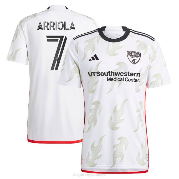 MLS Jerseys Hommes fc dallas paul arriola adidas blanc 2023 burn baby burn réplique maillot de joueur XXTX617 Jersey