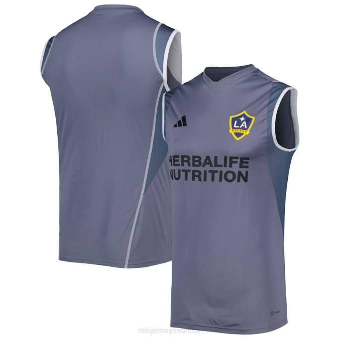 MLS Jerseys Hommes maillot d'entraînement sans manches sur le terrain la galaxy adidas gris 2023 XXTX389 Jersey