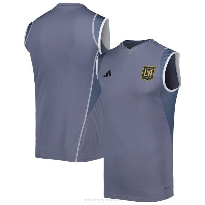 MLS Jerseys Hommes maillot d'entrainement sans manches lafc adidas gris 2023 sur le terrain XXTX433 Jersey