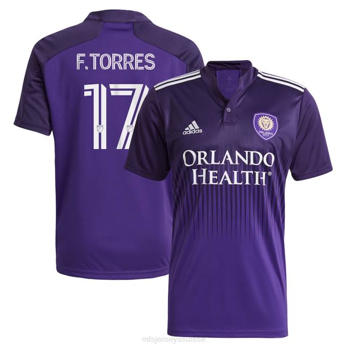 MLS Jerseys Hommes maillot orlando city sc facundo torres adidas violet 2021/22 épais n mince réplique XXTX694 Jersey