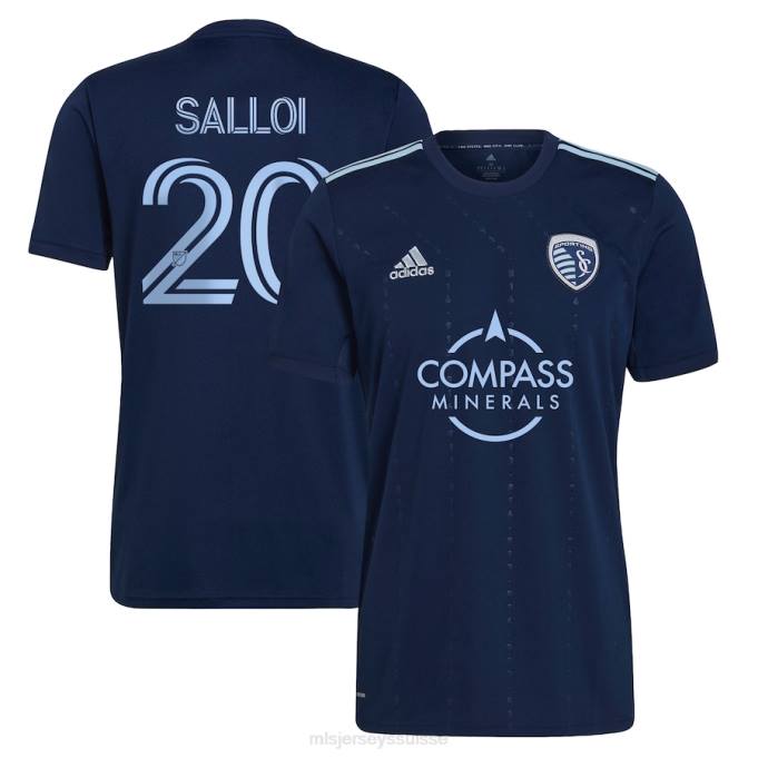 MLS Jerseys Hommes sporting kansas city daniel salloi adidas bleu 2022 state line 3.0 réplique maillot de joueur XXTX838 Jersey